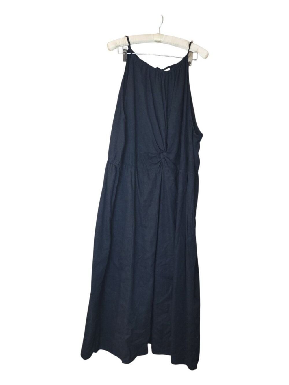 Plus Size Black Linen Blend Sleeveless Dress 2X - Picture 2 of 6